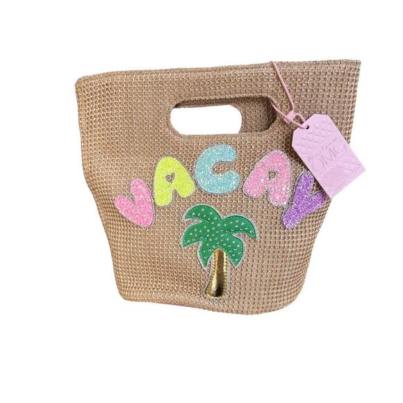 ADORABLE VACATION STRAW HANDBAG PURSE PASTEL TROPICAL NWT - Picture 2 of 8